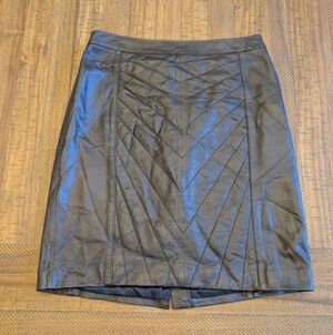 Nordstrom Black Leather Pencil Skirt NWT